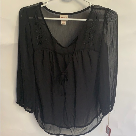 Mossimo Sheer black top - Picture 1 of 6